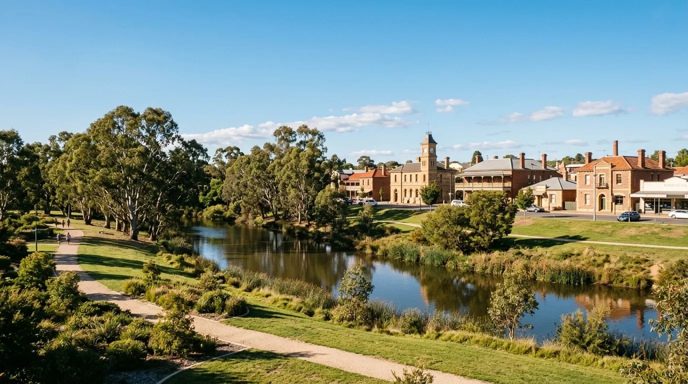 The Queanbeyan River and riverside parkland