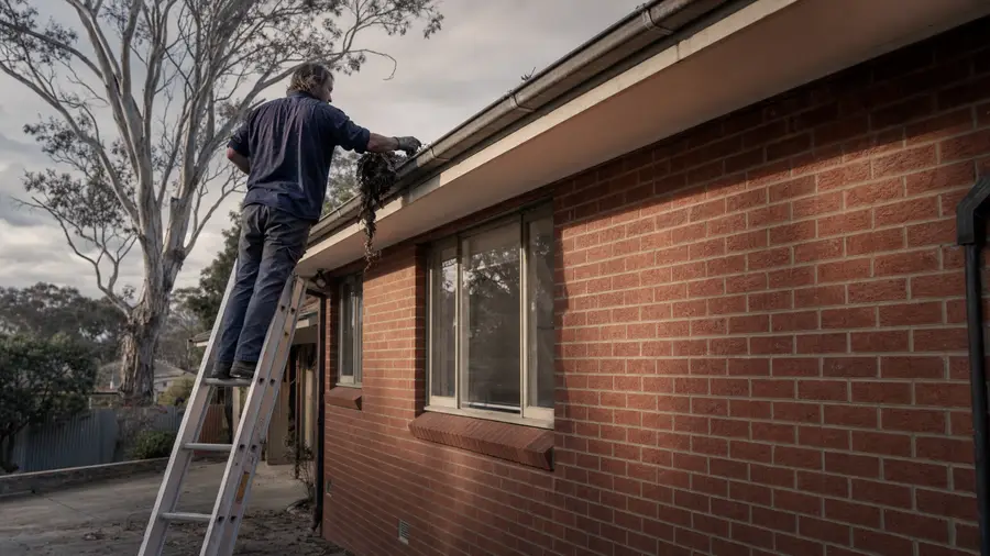 Gutter cleaning on a single-storey Canberra home